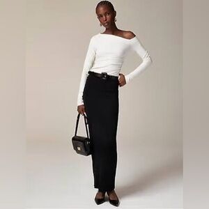 J. Crew Women’s Asymmetrical off-the-shoulder top stretch cotton blend Size XXS